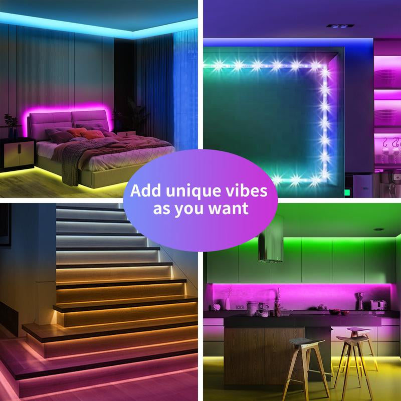 DIY Lights USB Powered TV Lights 9.84FT 13.12FT 16.4FT Led Strip Lights RGB Music Sync, Bluetooth Strip Lights with Smart App for Bedroom, Room Indoor Light, Mother’S Day Gift