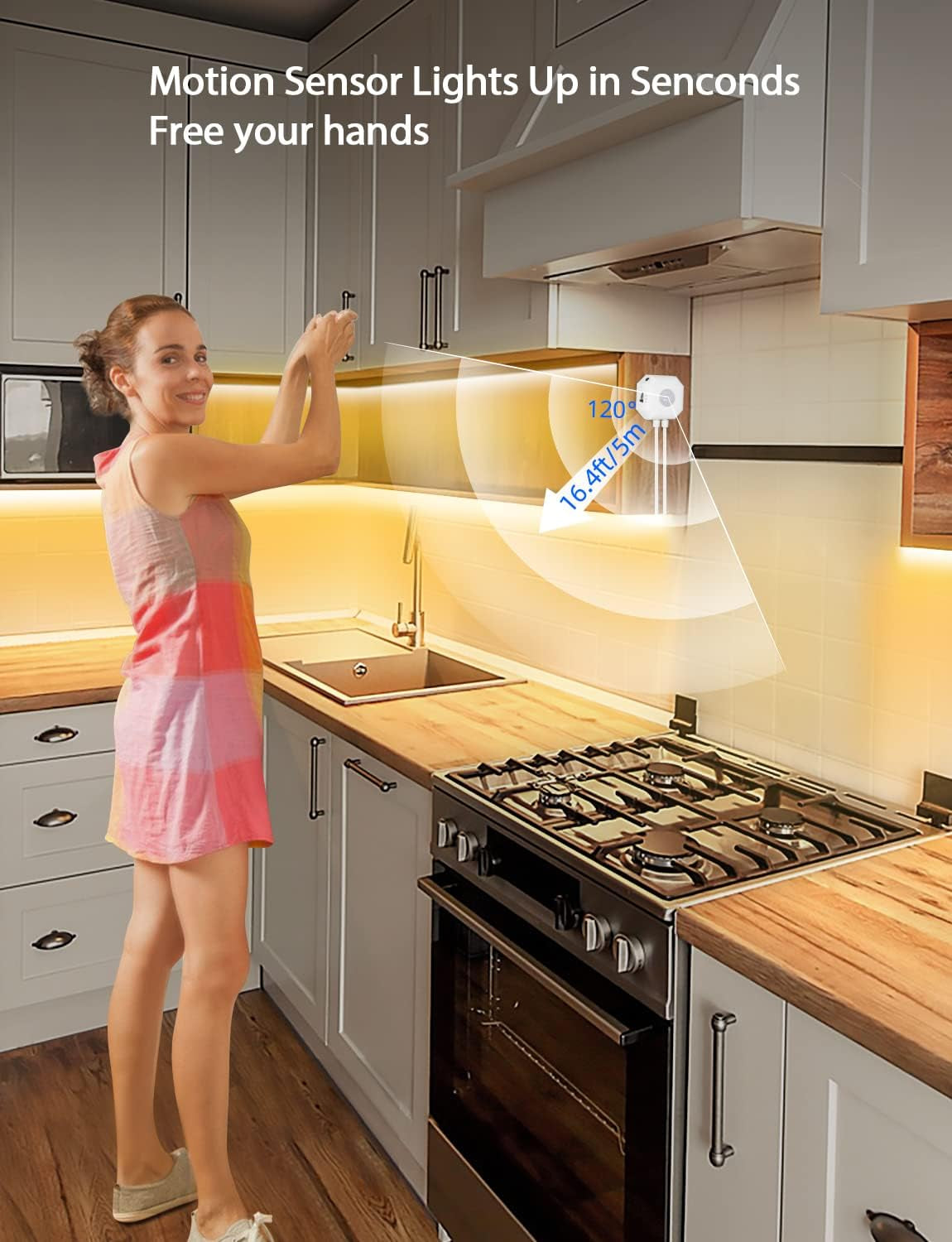 MATICOD Motion Sensor Lights Indoor under Bed Lights, Plug-In RGB Motion Sensor