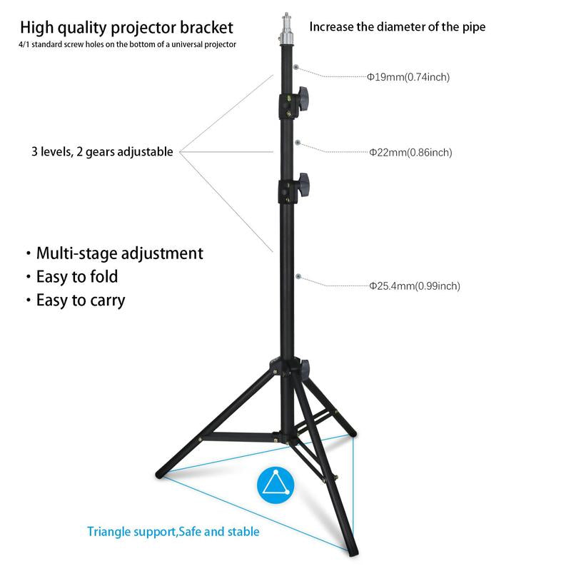 Portable Projector Stand, 1 Count Sturdy Floor Mount for Home and Office, Easy to Assemble and Multi-Angle Adjustment Projector Tripod, Adjustable