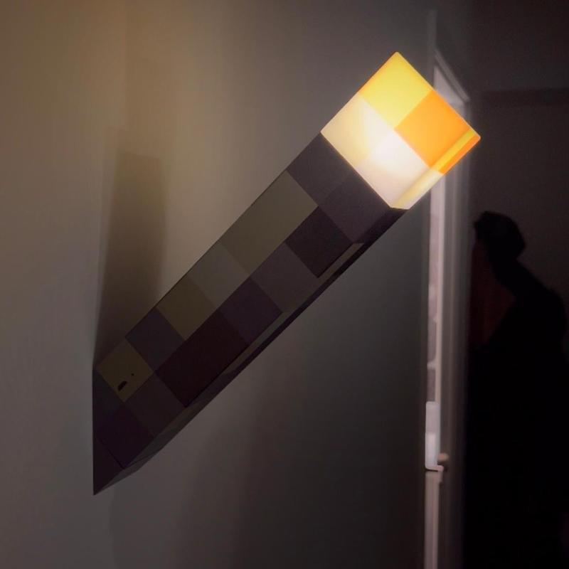 Minecraft Brownstone Torch LED Lamp Touch USB Rechargeable Night Light Kids Xmas Durable Smartphones