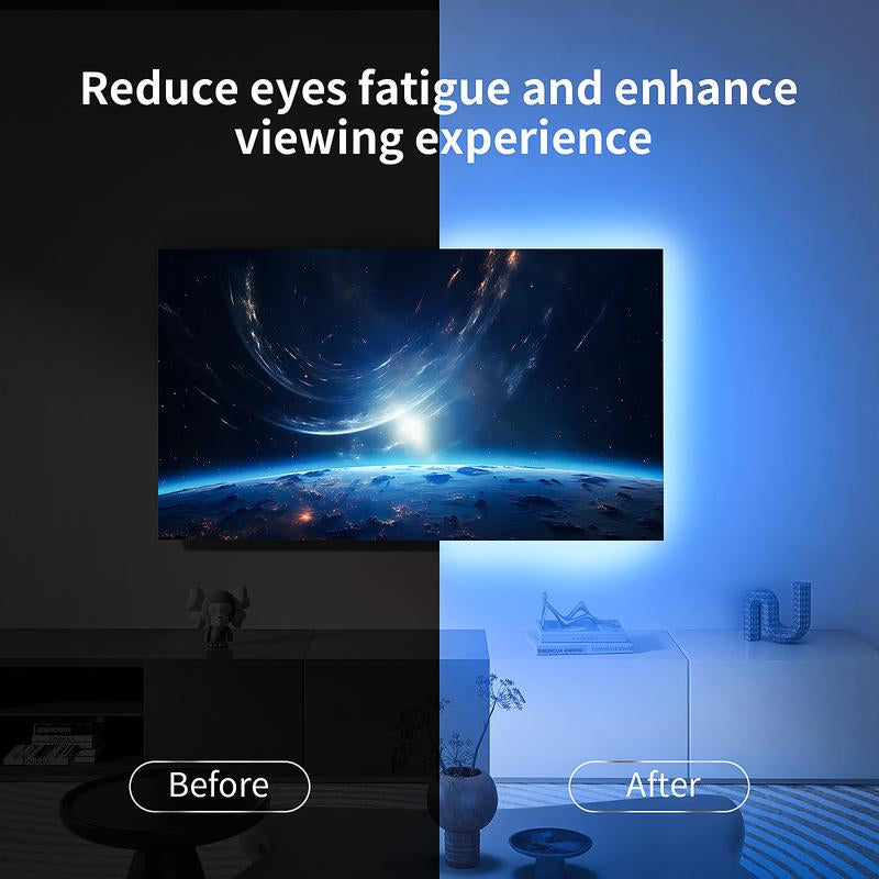DIY Lights USB Powered TV Lights 9.84FT 13.12FT 16.4FT Led Strip Lights RGB Music Sync, Bluetooth Strip Lights with Smart App for Bedroom, Room Indoor Light, Mother’S Day Gift