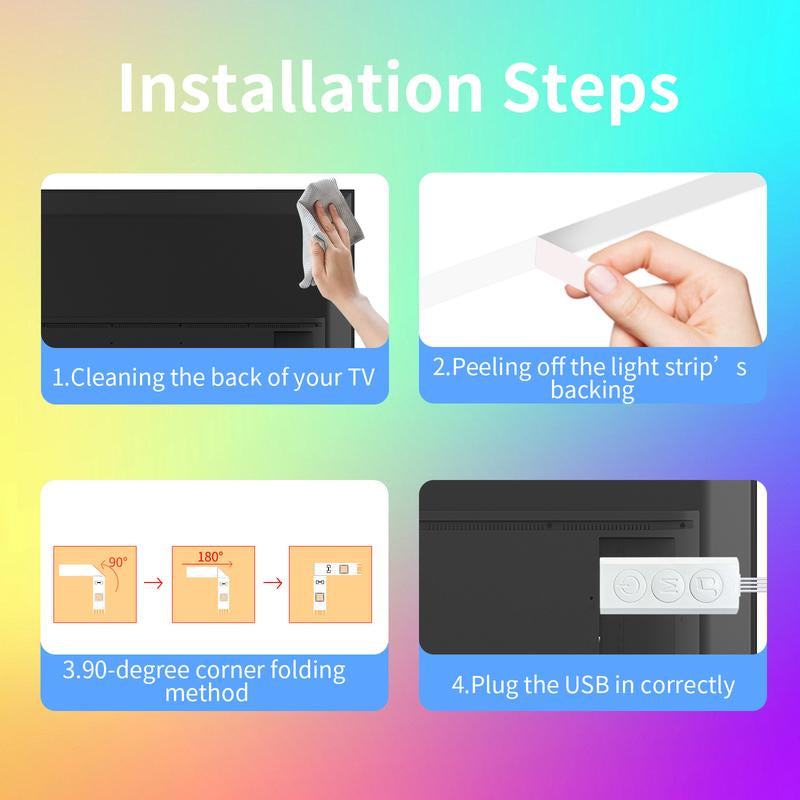 DIY Lights USB Powered TV Lights 9.84FT 13.12FT 16.4FT Led Strip Lights RGB Music Sync, Bluetooth Strip Lights with Smart App for Bedroom, Room Indoor Light, Mother’S Day Gift