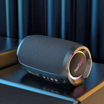 Heetipuk S49 Portable Speaker, Bluetooth Speaker, Outdoor Speaker, Waterproof, 20W, IP67,BT5.2 with RGB Light, USB, TF, Speaker for Home, Outdoor, Beach-Black Audio Compact