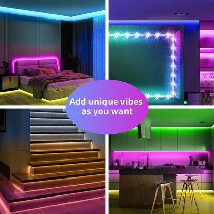 DIY Lights USB Powered TV Lights 9.84FT 13.12FT 16.4FT Led Strip Lights RGB Music Sync, Bluetooth Strip Lights with Smart App for Bedroom, Room Indoor Light, Mother’S Day Gift