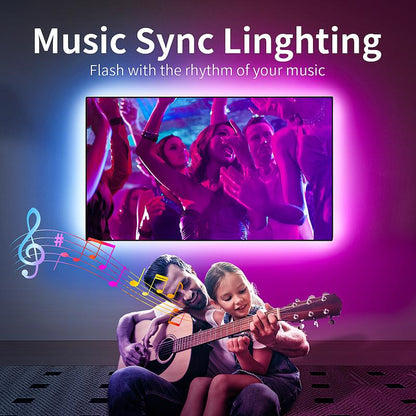 DIY Lights USB Powered TV Lights 9.84FT 13.12FT 16.4FT Led Strip Lights RGB Music Sync, Bluetooth Strip Lights with Smart App for Bedroom, Room Indoor Light, Mother’S Day Gift