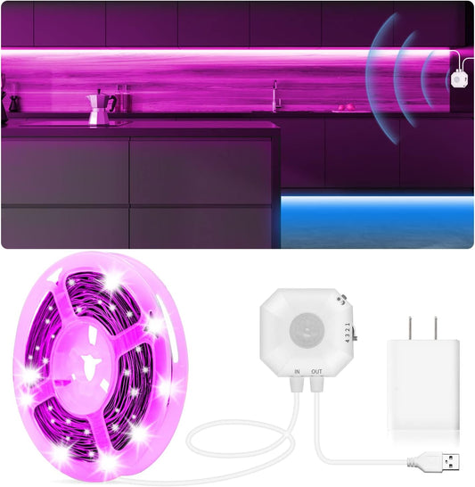 MATICOD Motion Sensor Lights Indoor under Bed Lights, Plug-In RGB Motion Sensor