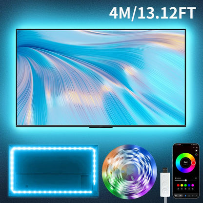 DIY Lights USB Powered TV Lights 9.84FT 13.12FT 16.4FT Led Strip Lights RGB Music Sync, Bluetooth Strip Lights with Smart App for Bedroom, Room Indoor Light, Mother’S Day Gift